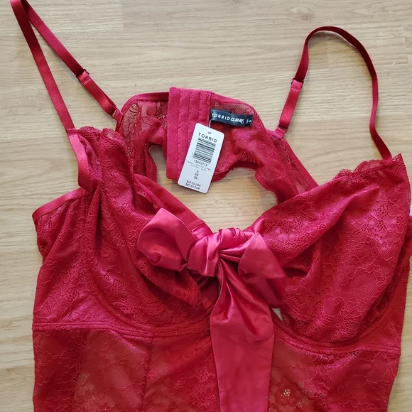 Torrid red lingerie plus size 30 6xl bodysuit new sleepwear - Picture 3 of 4